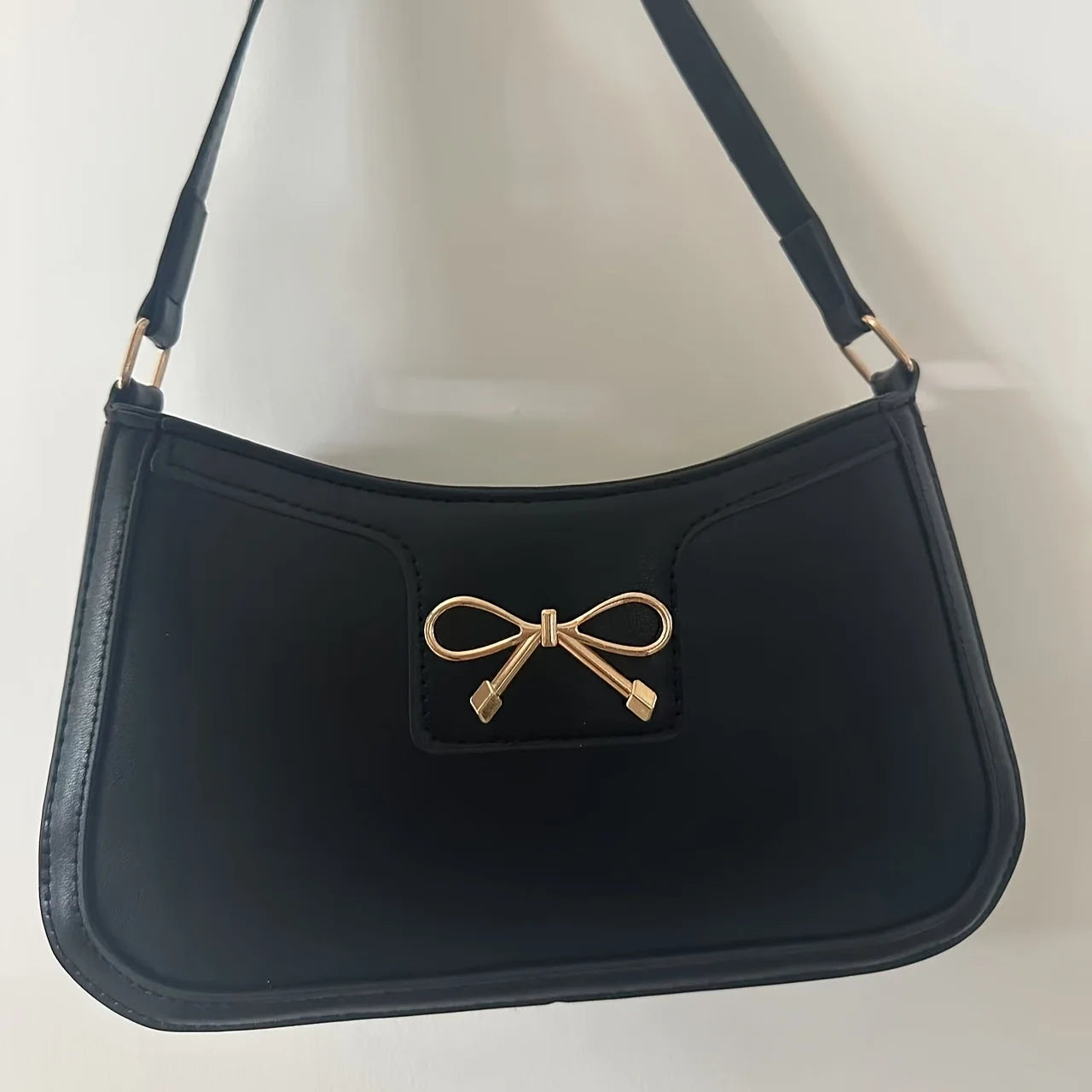 Solid Color Bowknot Shoulder Bag, Elegant Small Square Bag, Suitable for Women Handbags, Zipper Closure,Fashion Underarm Bag,