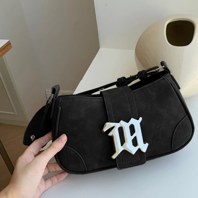 2025 New Y2K Suede Baguette Bag Women Small Shoulder Handbag Vintage Underarm Purse Cute & Cool Crossbody Bag