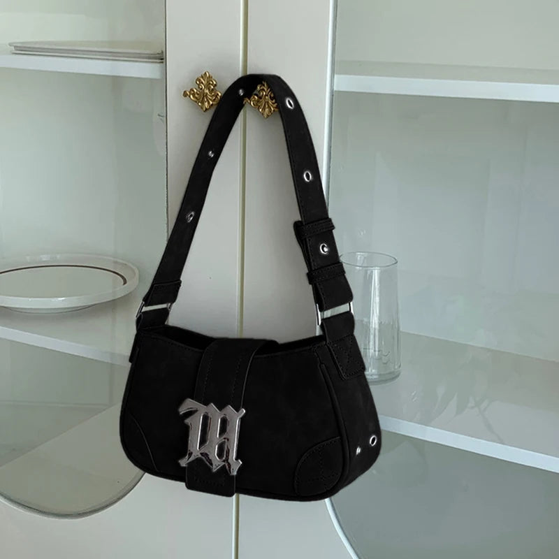 2025 New Y2K Suede Baguette Bag Women Small Shoulder Handbag Vintage Underarm Purse Cute & Cool Crossbody Bag
