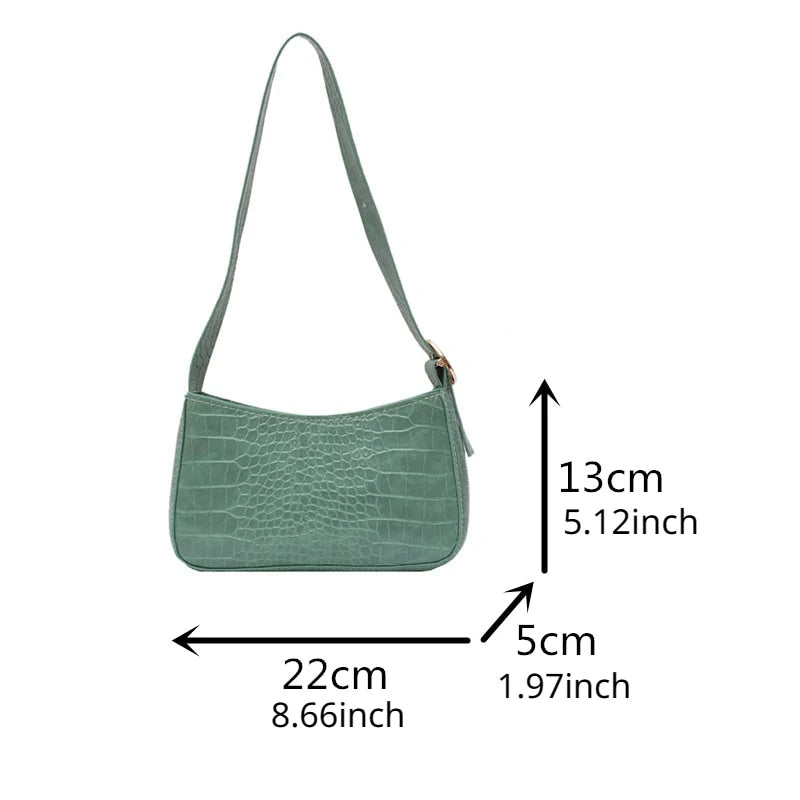Fashion Crocodile Leather Women Bag Retro Alligator Bag Shoulder Crossbody Handbag Ladies Hand Bags Female Handbag Baguette Bag