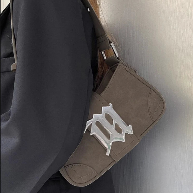 2025 New Y2K Suede Baguette Bag Women Small Shoulder Handbag Vintage Underarm Purse Cute & Cool Crossbody Bag