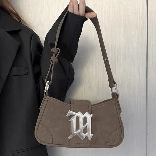2025 New Y2K Suede Baguette Bag Women Small Shoulder Handbag Vintage Underarm Purse Cute & Cool Crossbody Bag